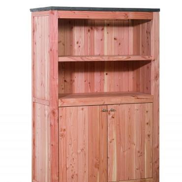 buitenkeuken dubbel 168 excellent douglas blank 168x109x56cm hxbxd met 3 schappen en deuren