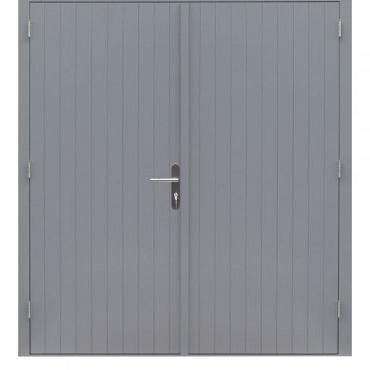 hardhouten dubbele dichte deur prestige grijs gegrond 202x221cm