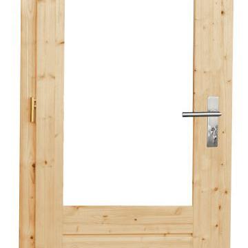 vuren enkele 1 3 ruits opdekdeur blank met 5 puntssluiting en dubbelglas linksdraaiend 90x201cm