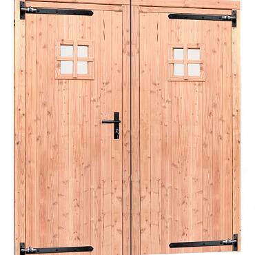 douglas dubbele 1 ruits deur blank met zwart beslag 168x201cm