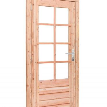 douglas enkele 8 ruits deur blank rechtsdraaiend 90x201cm