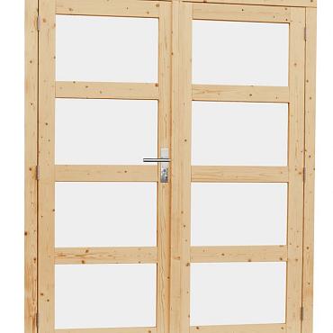 vuren dubbele 4 ruits deur blank 168x201cm