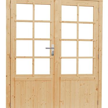 vuren dubbele 8 ruits deur blank 168x201cm