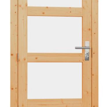 vuren enkele 4 ruits deur blank linksdraaiend 90x201cm