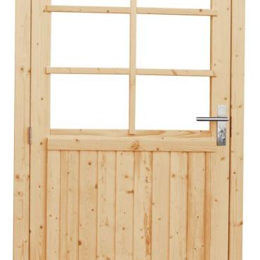 vuren enkele 6 ruits deur extra breed blank rechtsdraaiend 112x201cm