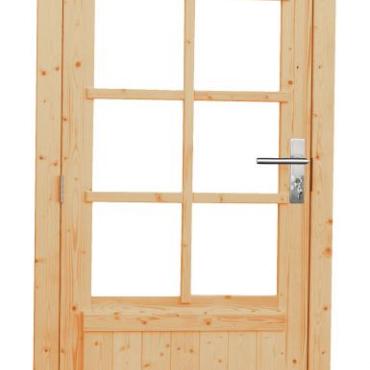 vuren enkele 8 ruits deur blank linksdraaiend 90x201cm