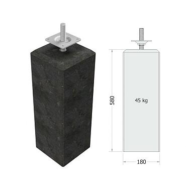 betonpoer l antraciet 18x18x58cm incl. set w19054 uitlopend