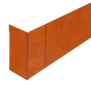 hoekstuk borderpaneel corten uitwendig 15x28x15cm