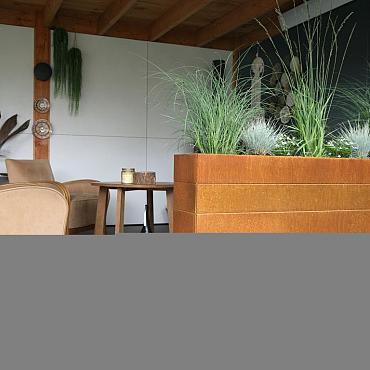 bloembak modulair corten 150x120x56cm