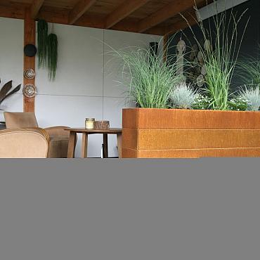 bloembak modulair corten 270x30x70cm