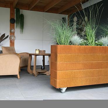 bloembak modulair corten 270x150x70cm