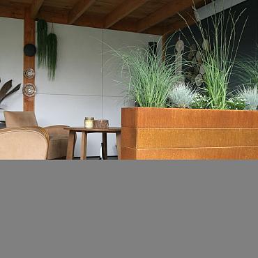 bloembak modulair corten 300x210x56cm