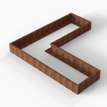cortenbloembak module l vorm 90x270x270x28 cm