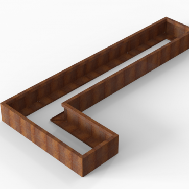 cortenbloembak module l vorm 60x330x150x28 cm