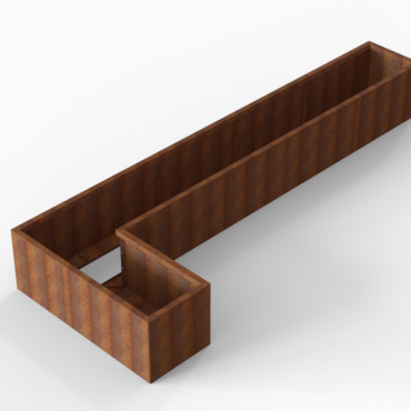cortenbloembak module l vorm 60x420x150x56 cm