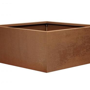 bloembak vlak corten 90x90x60cm