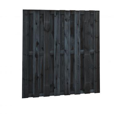 plankenscherm grenen 18pl. zwart 180x180cm