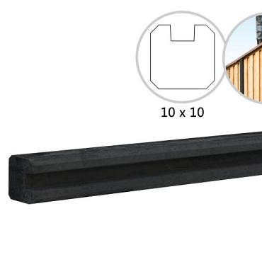 s5 eindbetonpaal glad antraciet met vellingkant en sleuf 10x10x270cm
