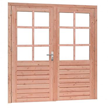 douglas dubbele 6 ruits deur prestige blank met dubbelglas 202x221cm
