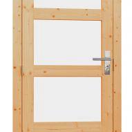 vuren enkele 4 ruits deur blank linksdraaiend 90x201cm