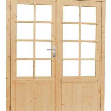 vuren dubbele 8 ruits deur blank 168x201cm