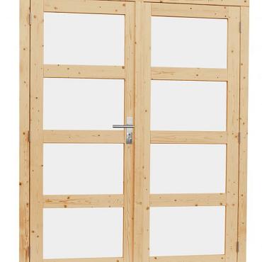 vuren dubbele 4 ruits deur blank 168x201cm
