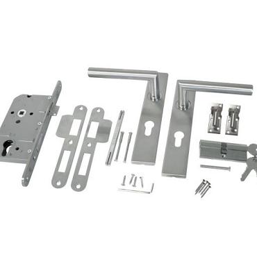 rvs luxe deurbeslagset incl. duimen 