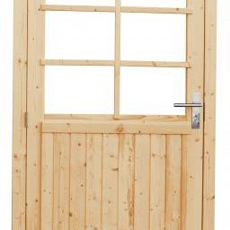 vuren enkele 6 ruits deur extra breed blank rechtsdraaiend 112x201cm