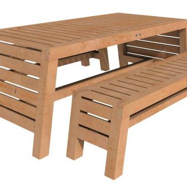 tuinset riva excellent douglas blank 2x bank en 1x tafel