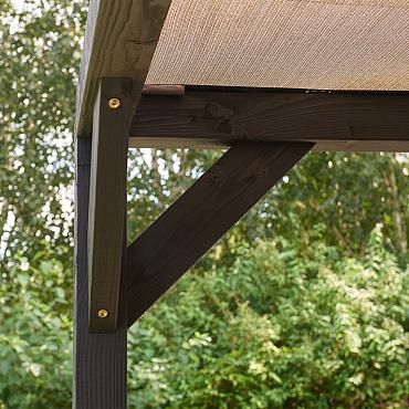vuren pergola houtpakket zwart gedompeld 300x400cm t.b.v. strak doek 292x392cm