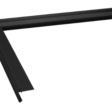 alum. daktrim buitenhoek zwart 4 5x4 5x50cm ral9005