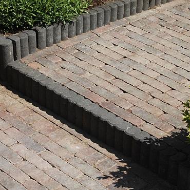 palissadeband rond zwart 6x25x50cm uitlopend