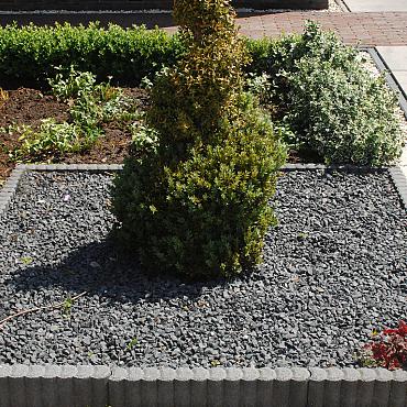 palissadeband rond zwart 6x25x50cm uitlopend