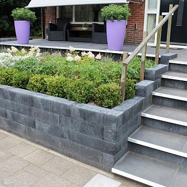 patio muurblok strak antraciet 60x15x15cm