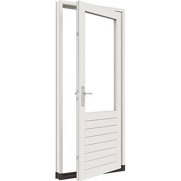 stapeldorpeldeur met glas meranti wit rechtsdraaiend deur 93x216 9 kozijn 103 8x226 3cm incl. dts en deurbeslag 