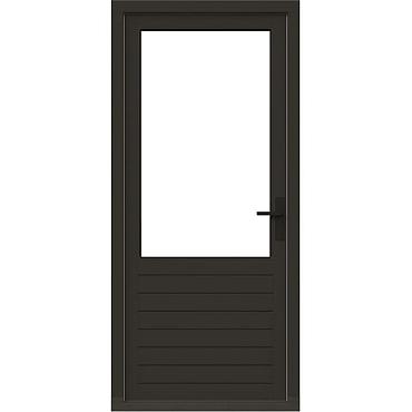 stapeldorpeldeur met glas meranti zwart linksdraaiend deur 93x216 9 kozijn 103 8x226 3cm incl. dts en deurbeslag 