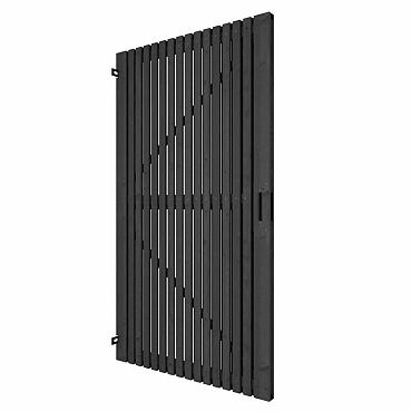 lattendeur verticaal grenen zwart gespoten stalen 178x99x5cm