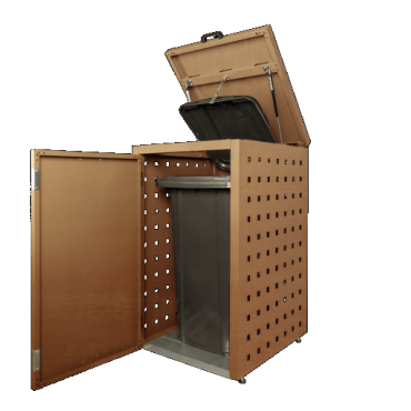 container ombouw 240l 1 stuk corten met klep