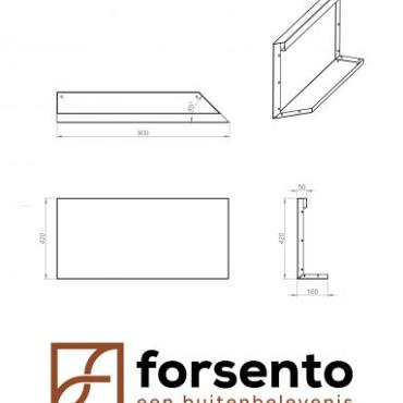 bloembak module uitwendig hoekpaneel b 90x42cm r