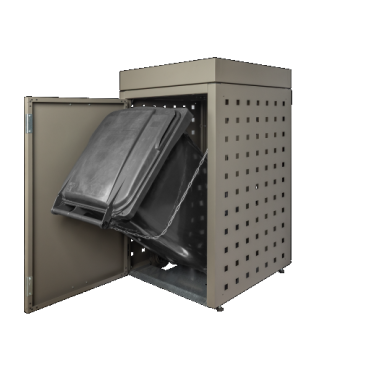 container ombouw 120l 1 stuk taupe met tuinbak