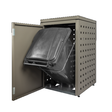 container ombouw 120l 1 stuk taupe met vast deksel