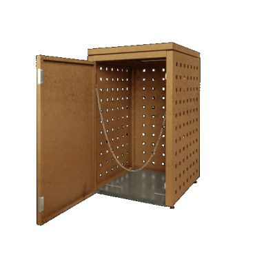 container ombouw 240l 1 stuk corten met vast deksel