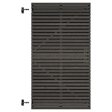 lattendeur horizontaal grenen zwart gespoten stalen frame 178x99x5cm