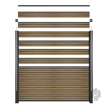 modular schermvulling composiet triple rhombus oak black 180x180cm