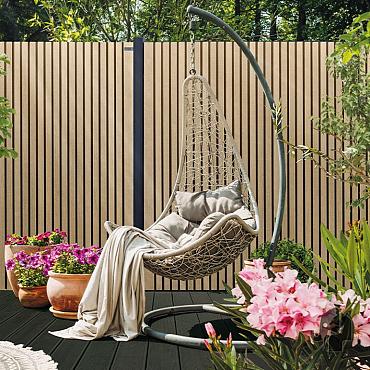 composiet scherm stripes black oak 180x180cm
