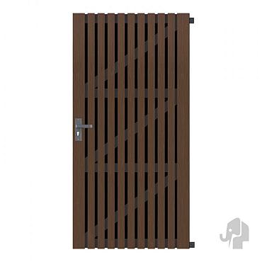 composiet tuindeur stripes black dark brown 90x180cm incl. beslag 
