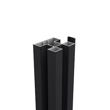 boston aluminium h paal 7 5x7 5x300cm ral9005 incl. afwerkingsprofiel 4x24mm