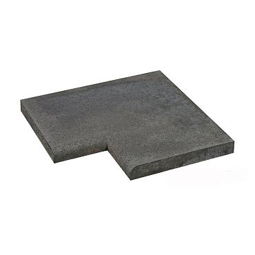 o.h. zwembadrand hoekstuk antraciet 100x100x5cm