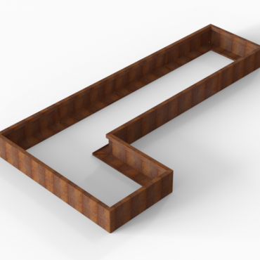 cortenbloembak module l vorm 90x360x180x28 cm