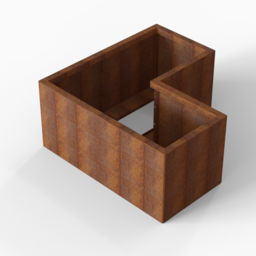 cortenbloembak module l vorm 60x120x120x56 cm